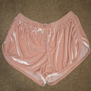 Brandy Melville velvet pink shorts